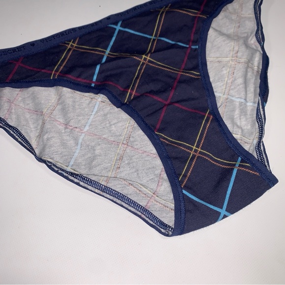 PINK Victoria's Secret Plaid Bottoms - Navy Underwear Panties P112 XS - Picture 4 of 11